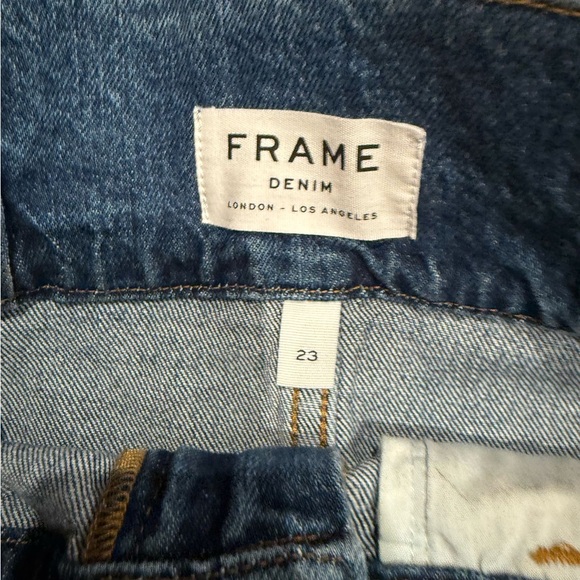 Frame Denim Blue A-Line Mini Skirt with Tie Front - Picture 3 of 3